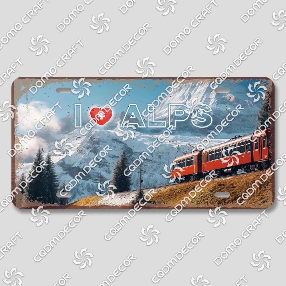 I Love Switzerland Poster License Plates Retro Alps Geneva Zurich Scenery Metal Tin Sign Cafe Living Room Home Wall Decor