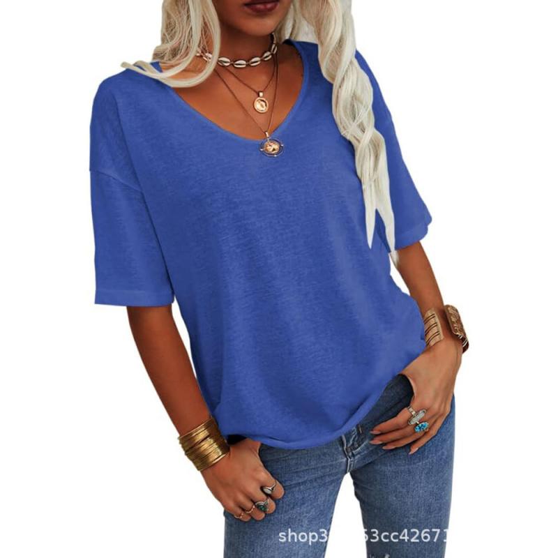 2026 Summer New Women's Short-Sleeve V-Neck T-Shirt Top