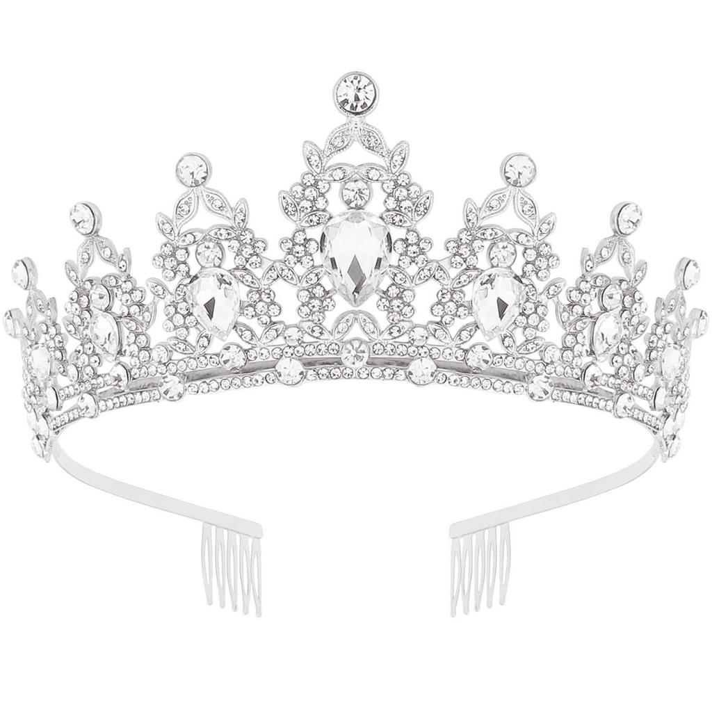 European and American Fashionable Alloy Crown Headwear Birthday Hairband Diamond Queen Baroque Crown Headwear