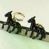 Exaggeration Stereoscopic Small Horse Pendant Earrings For Women Creativity Cute Animal Earrings Charm Jewelry New Year Gift