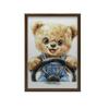 Smiling Teddy Bear Behind The Steering Wheel Smiling Teddy Bear Behind The Steering Wheel, 30X40 Cm, Dark Brown Wooden Frame, 230 Gsm Matte Paper