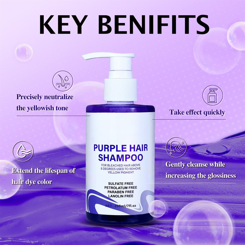 Shampooing violet nourrissant et adoucissant pour cheveux décolorés