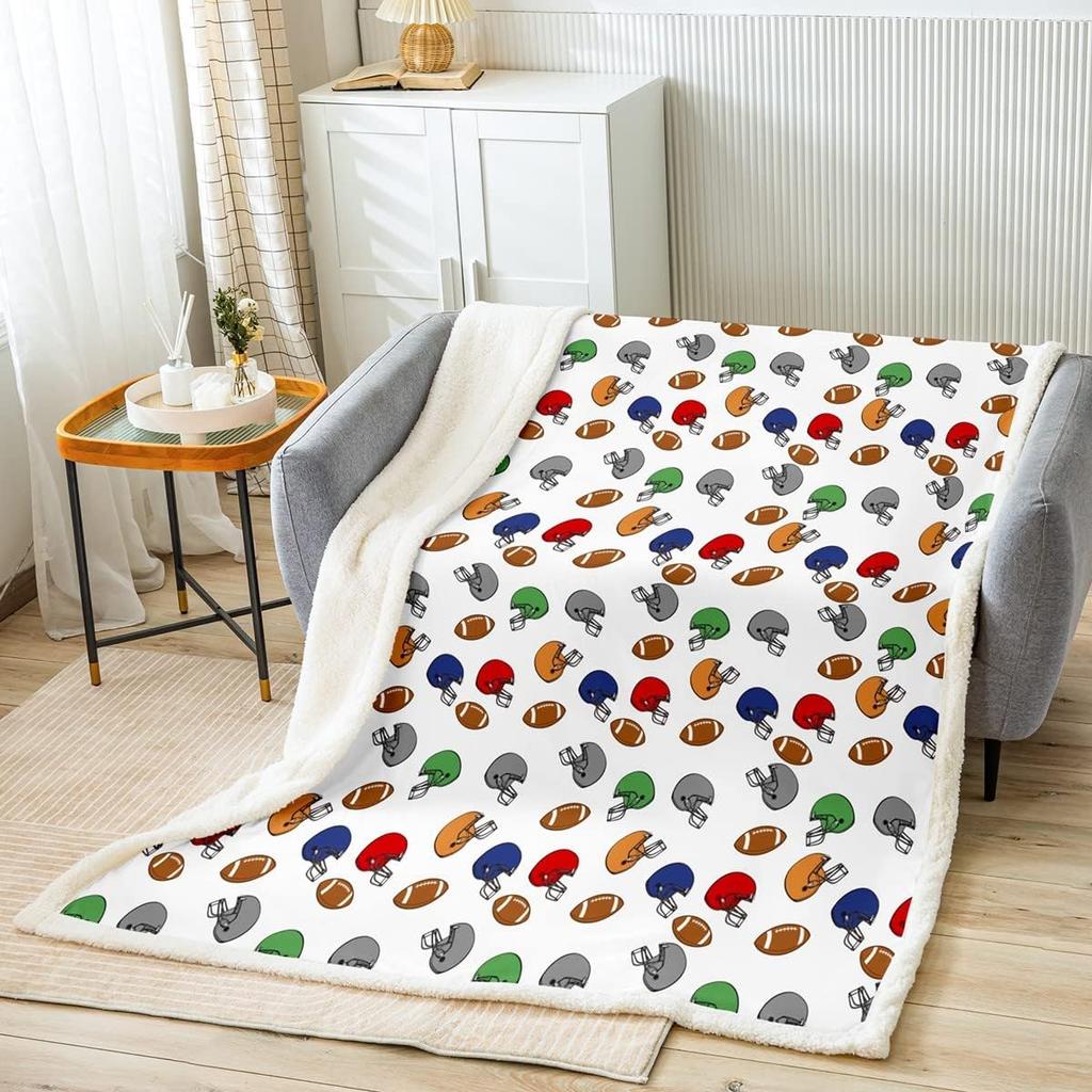 Feelyou Luxury D Aircraft Print Throw Blanket Perfect for Kids Teens Couch Bed Aviation Theme Sherpa Fleece x Inches