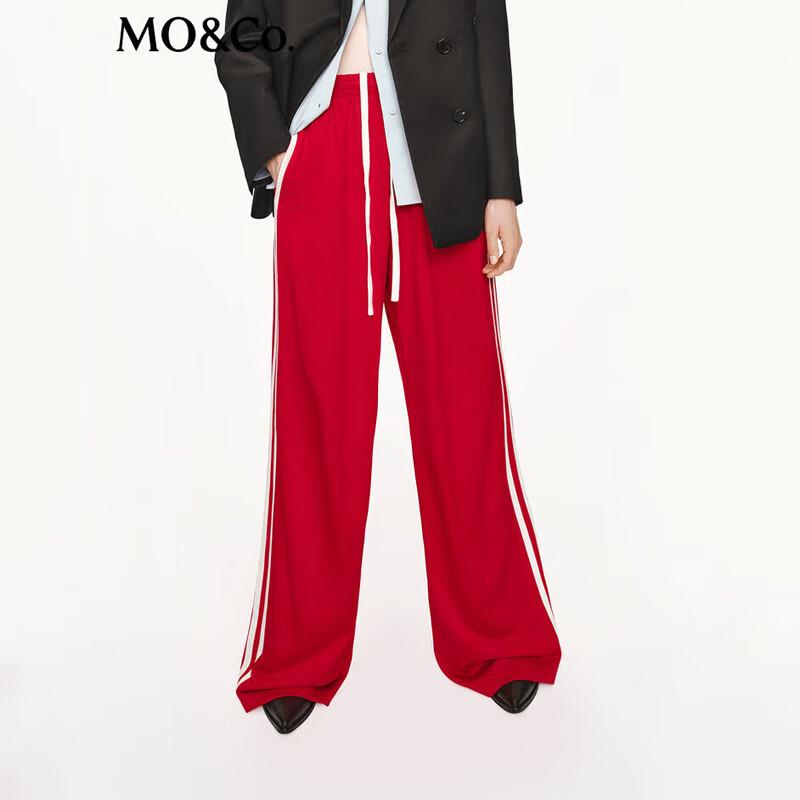 MO&Co. Women's Sporty High-Waist Wide-Leg Casual Trousers