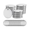 100 Pack Stainless Steel Blank Dog Tags with Hole Round Stamping Blanks Silver Metal Blank Tags