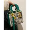Retro Embroidery Ladies Handbag Fashion Splicing Collision Girls Shoulder Bag Light Luxury Hundred Slant Cross Bag