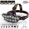 LED High Beam Headlight Outdoor Multi Head Lighting USB Charging Head Lamp Night Cycle Lamp