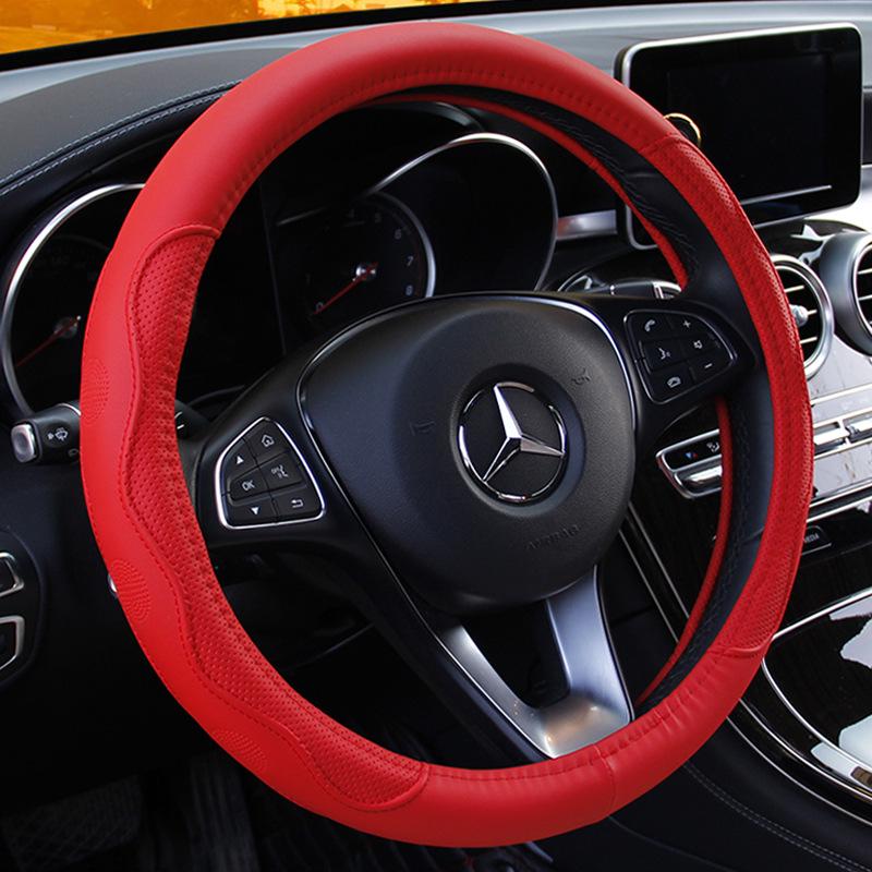 Leather Print Steering Wheel Cover for Junwei, Yinglang, Kaiyue, Encore, Weilang, All-Season Handle Wrap