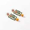 Bohemia Artistic Retro Exquisite Flower Dangle Pastoral Style Alloy Printed Drop Earrings for Women Ladies Jewelry Accessories