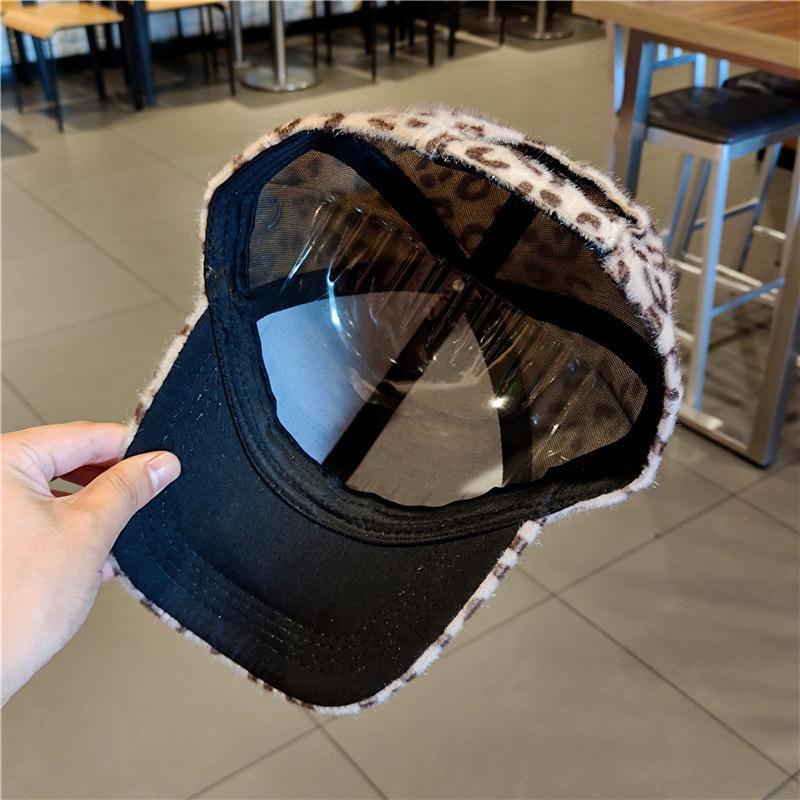 Imitation Mink Leopard Print Cap Children's Autumn and Winter Thickened Fashion Versatile Warm Trend Baseball Cap