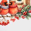 Festive Glass Door Decorations Christmas Bird Wall Sticker, Watercolor PVC Decal, Waterproof Winter Indoor Outdoor Decor Theme Window Cling for Doors