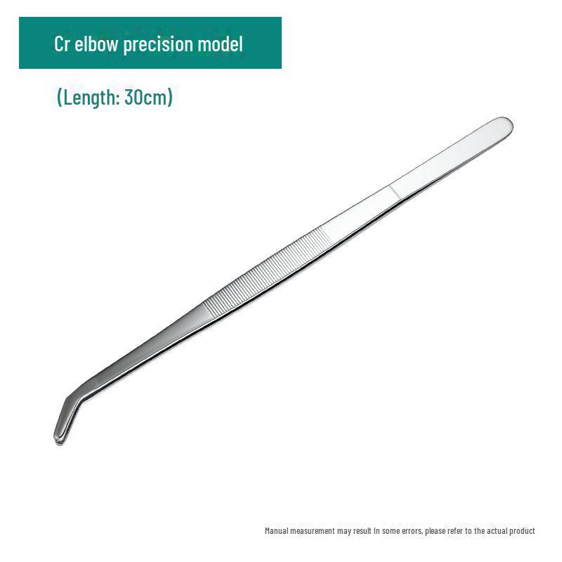Silver Stainless Steel Non-Slip Tea Tweezers with Extended, Thickened Teeth