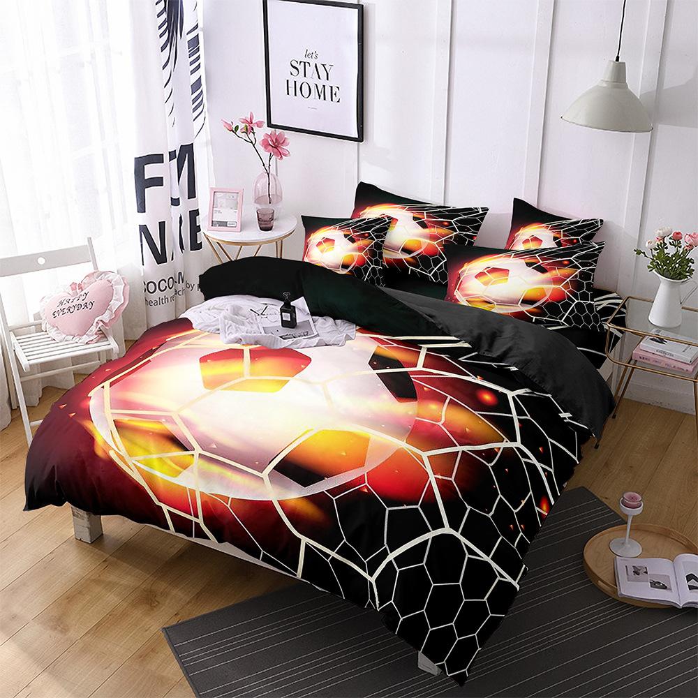 Football Basketball Sports Quilt Cover Bedding Digital Printing Home Textiles Three-Piece Set