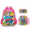 Super Zings Burden Reduction Lightweight School Bag + Meal Bag + Pencil Case Cartoon Printing Pattern - Three-Piece Straight Set