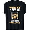 Whiskey In Wisdom Out Drinking for Man T-Shirt, Perfect for Outings Parties and Bars, Best Gift for Male Friends Family