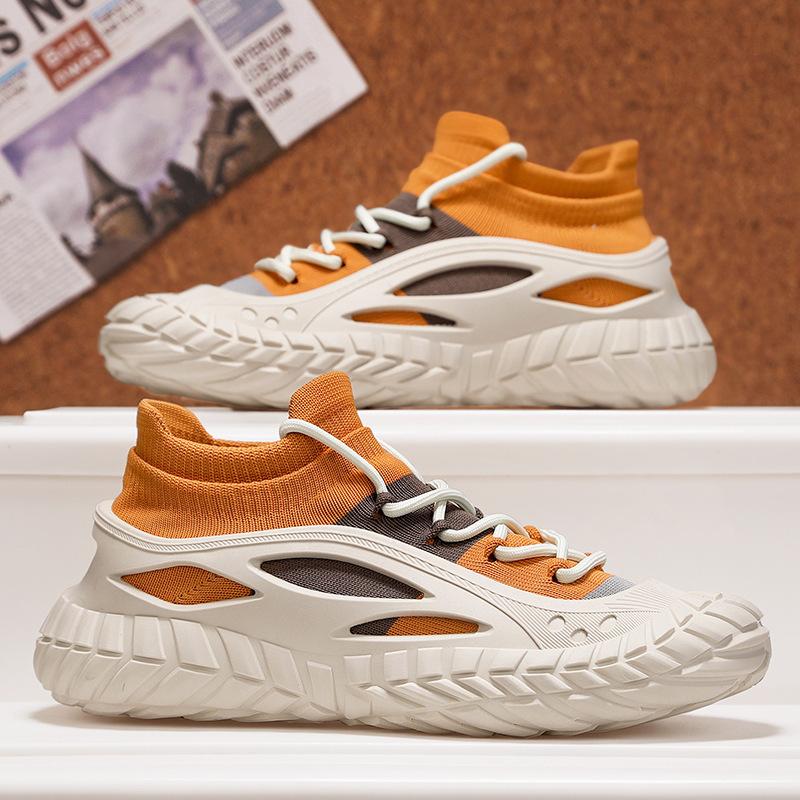 Spring men's sports shoes, fly-woven shoes, socks and shoes, lazy shoes, versatile casual shoes