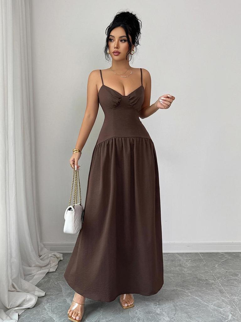 European Style Elegant French Retro Sling Dress for Women - 2026 Spring/Summer Collection