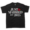Just Married 2025 Honeymoon Wedding Couples Fiancee T-Shirt