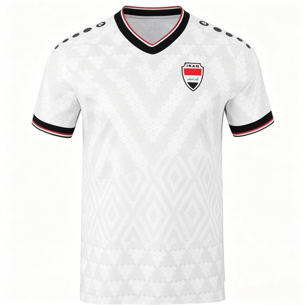 2026 Irak Stil Fußballtrikot Leicht Atmungsaktiv Sport-T-Shirt Grün Weiß Fußballfan-Shirt Familien-Passform Sport 3D T-Shirt XL
