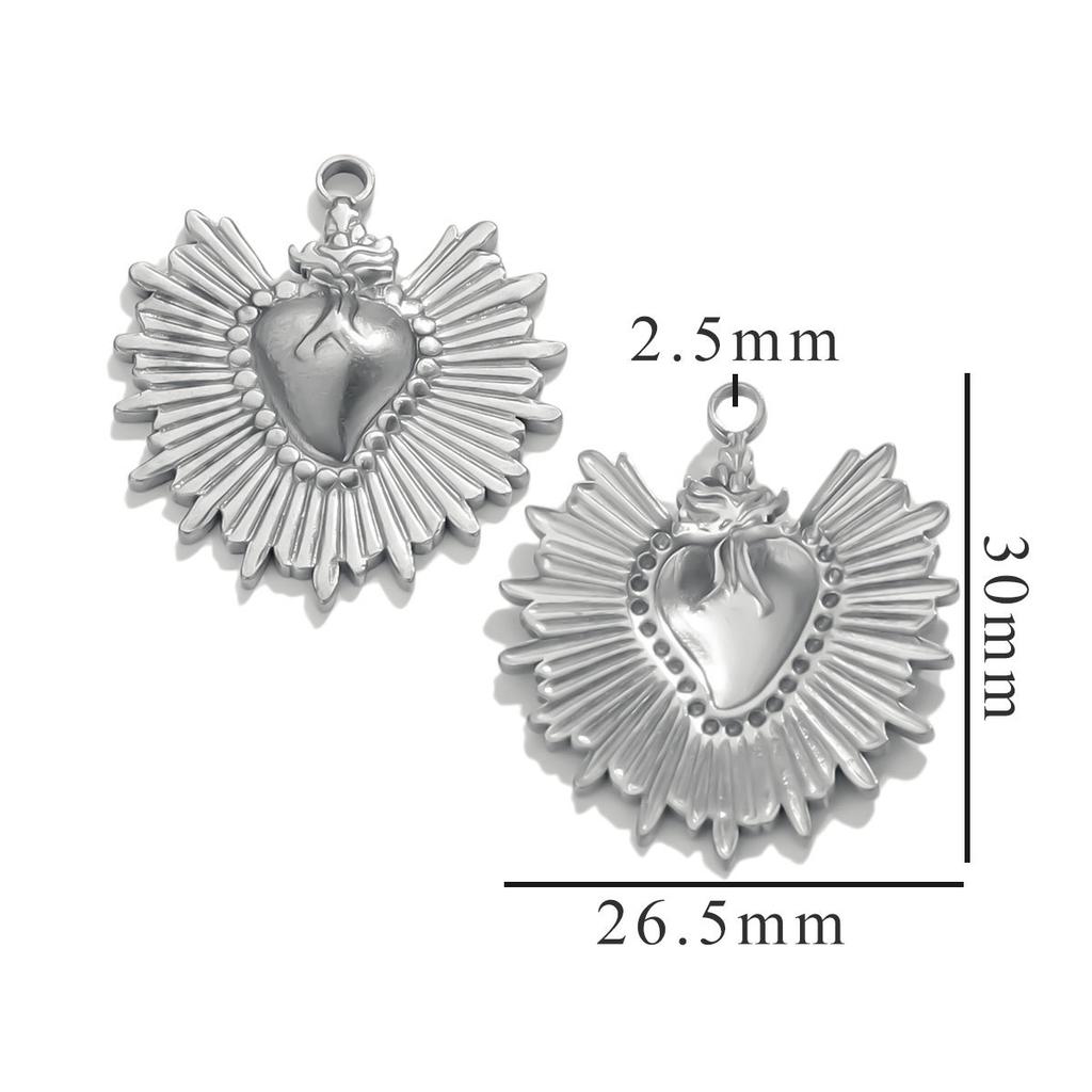 Yori 5PCS Stainless Steel Fashion Sun Love Heart Pendant Bracelet Necklace DIY Accessories Waterproof Wholesale