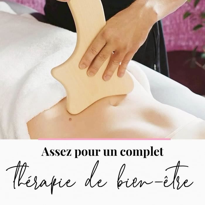 Masseur anti cellulite - tuuli - gua sha - bois - drainage lymphatique - 33x16 cm