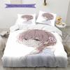 A Silent Voice Pattern Bedding,Quilt Set Quilt Cover Pillowcase Home Birthday Gift (1 * duvet cover + 2 * pillowcase, without core)