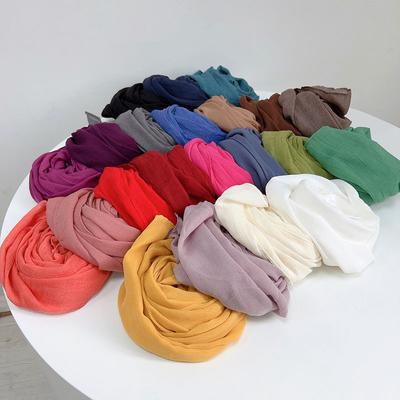 Écharpe en coton doux de couleur unie, fine, creuse, version coréenne, fine, étroite, allongée, petite écharpe en soie, protection du cou d'été