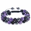 Natural Agate Stone Bracelet Men's Adjustable Black Magnet Hematite Bracelet