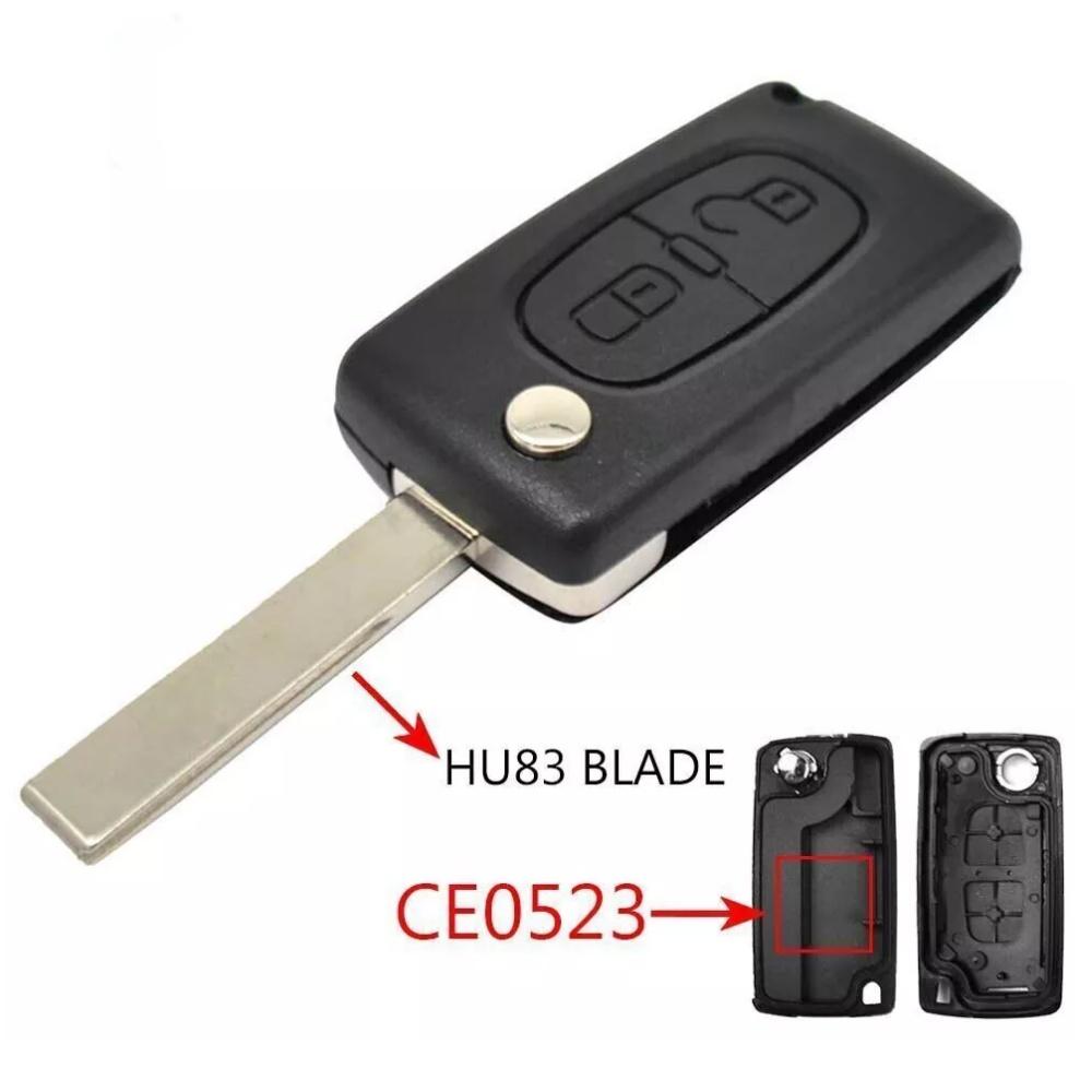 

2 Button Remote Control Key CE0523 HU83 For Peugeot 207 308 807