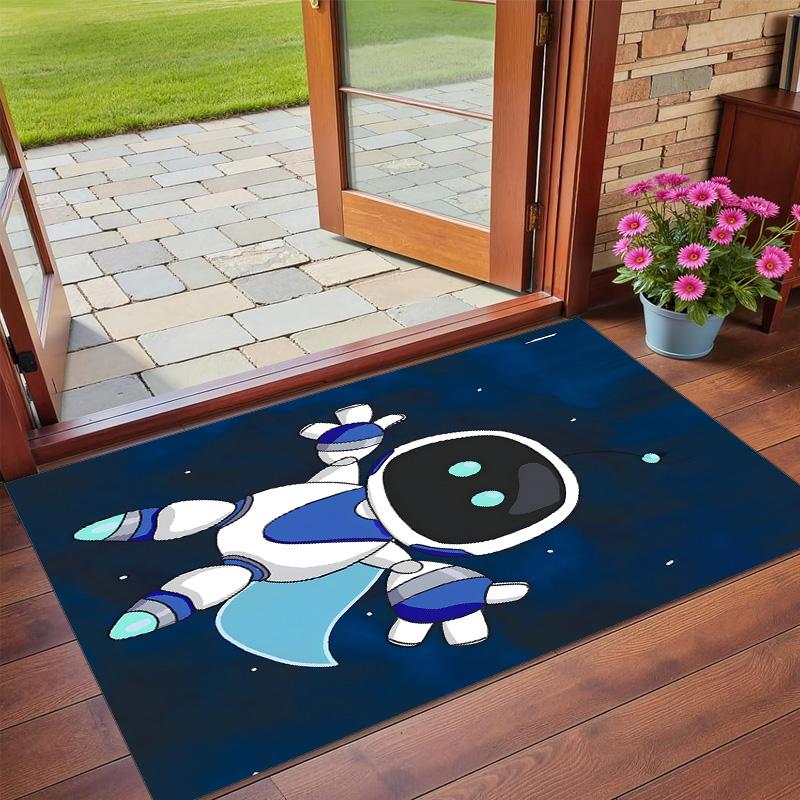 Tappeto Antiscivolo in Velluto di Cristallo, Tappeto con Design Astro Bot per Interni, Soggiorno, Camera da Letto, Decorazione per la Casa