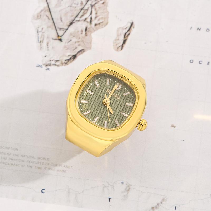 Anelli Orologio da Dito Vintage Y2K per Donne Uomini Orologio al Quarzo Mini Orologio Coppia Punk Cinturino Elastico Anello Orologio Mini Regalo