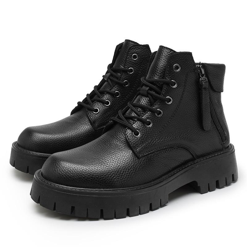Autumn and Winter New Outdoor High-top Men's Leather Martin Boots Thick-soled Tooling Men's Shoes First Layer Cowhide