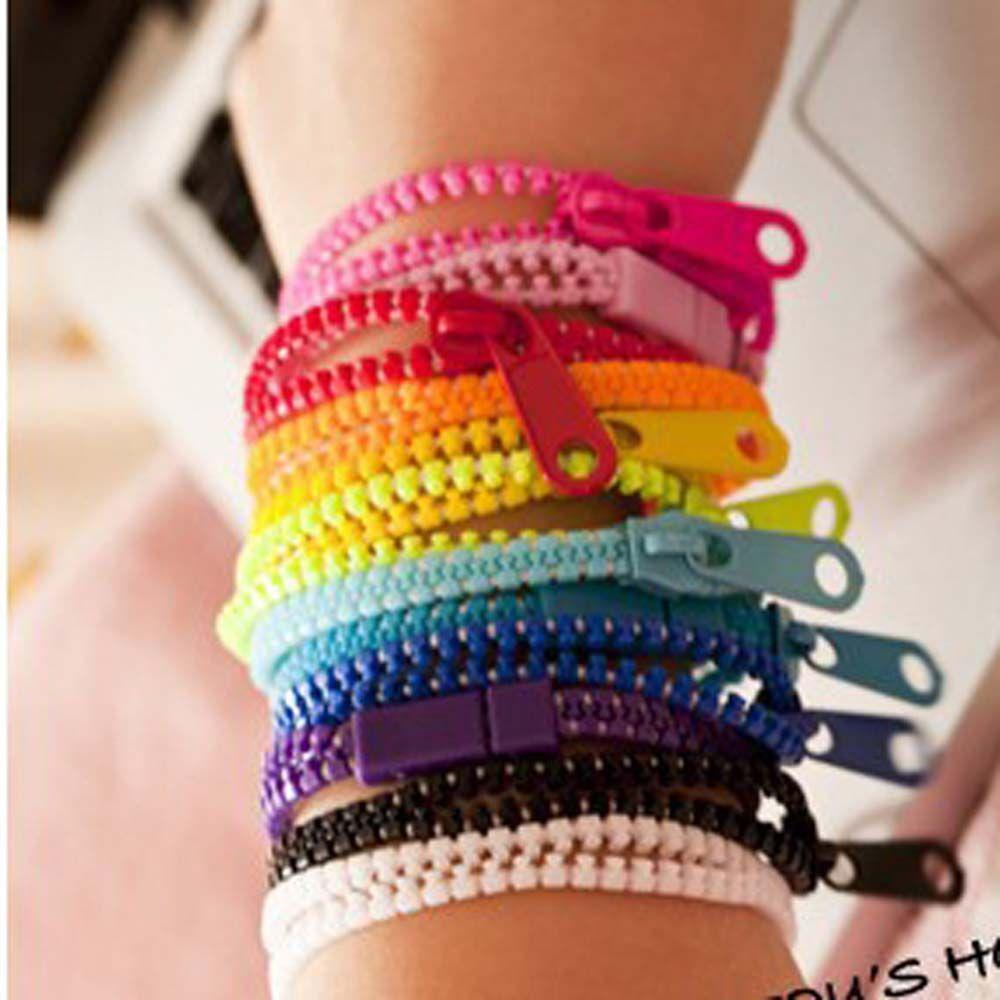 Gifts For Kids Wristband Zip 5PCS Jewelry Bracelets Zipper Bracelet Eco-friendly Plastic Bangles