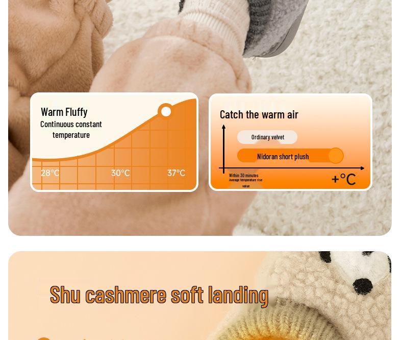 Nidoran 2025 Winter Kids' Non-Slip Cotton Slippers with Drawstring Back Heel - Warm Indoor Baby Shoes