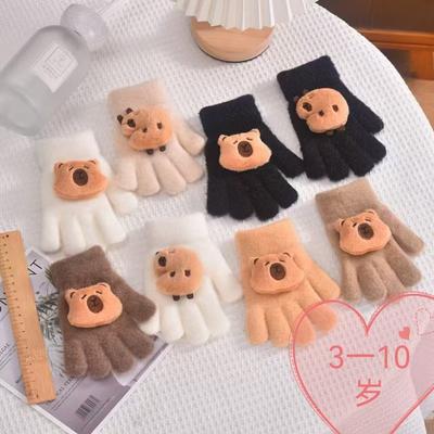 Kinderhandschuhe Winter Neu Jungen und Mädchen Baby Fünf-Finger-Handschuhe zum Warmhalten und Kälteschutz