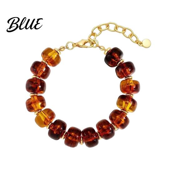 Easy Match Wristwear Women Bracelet Bohemian Style Multi-Layered Resin Beaded