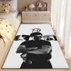 Pop Music Area Rug, The Weeknd XO Logo Sunglasses Black White Album Covers Idol Print, Music Decor, Non-Slip Mat
