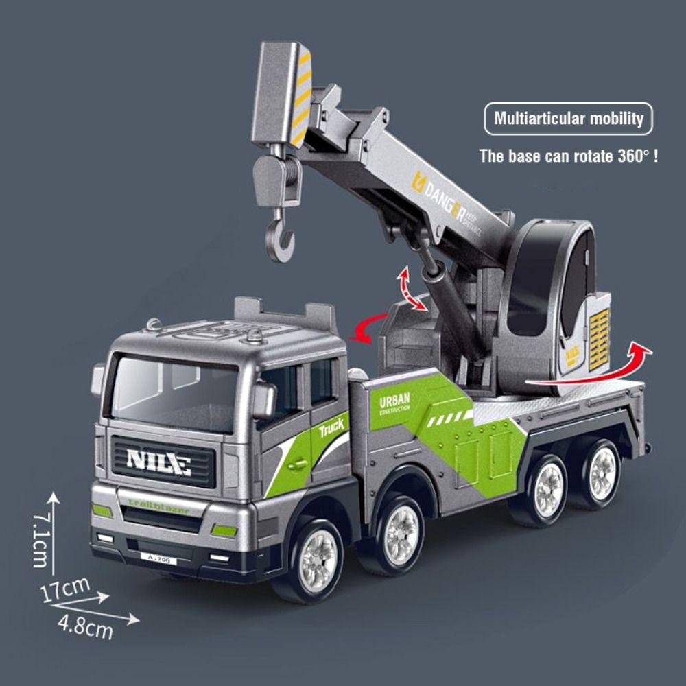 Simulation Engineering Car Model Zinc Zinc Alloy Diecast Vehicle Excavator Crane Truck Toys  Kids Student