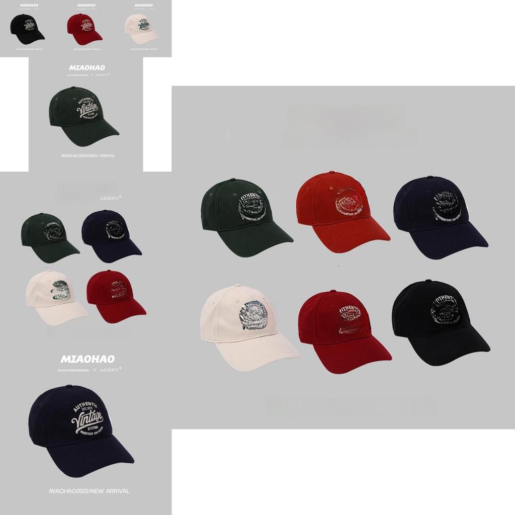 Vintage Soft Top Baseball Cap Unisex Couples Adjustable Cotton Embroidered Hat
