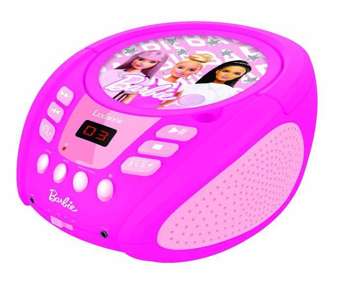 Lecteur cd bluetooth - barbie - multicolore - bluetooth 5.0 - prise auxiliaire - effets lumineux
