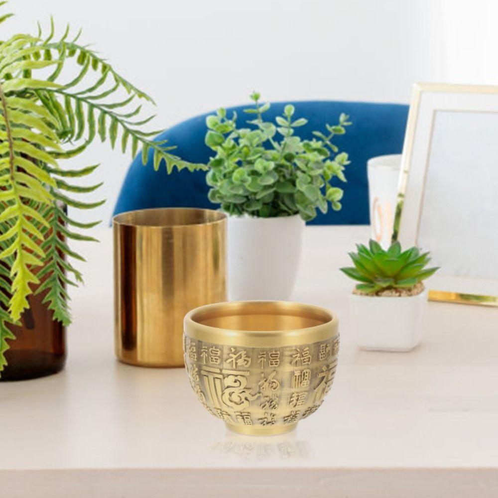 Pure Brass Phoenix Cylinder Ornament Good Luck Brass Feng Shui Bowl Brass Drinking Cup  Home Decor