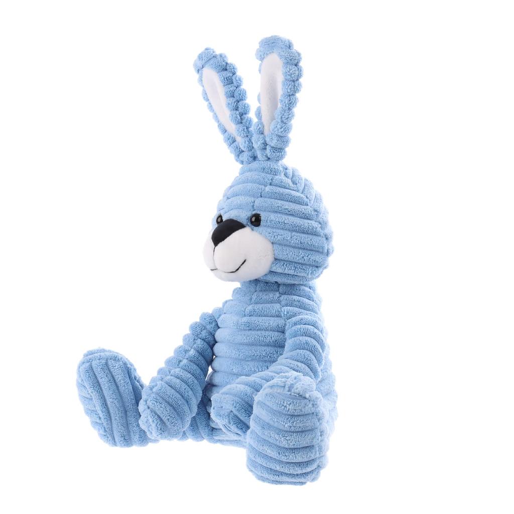 Apricot Lamb Blue Corduroy Bunny Plush Toy for Kids, Soft and Cute Fluffy Blue Corduroy Bunny for Girls and Boys, 23cm