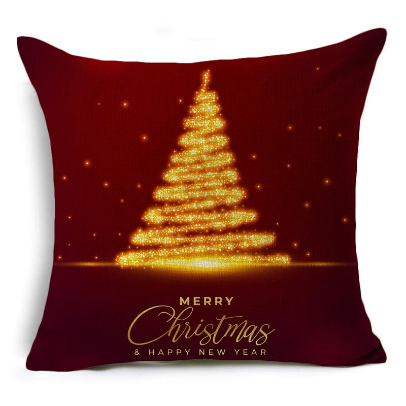 Home Decor Nordic Christmas Red Printed Polyester Pillowcase For Living Room Bedroom Decor Funda De Almohada