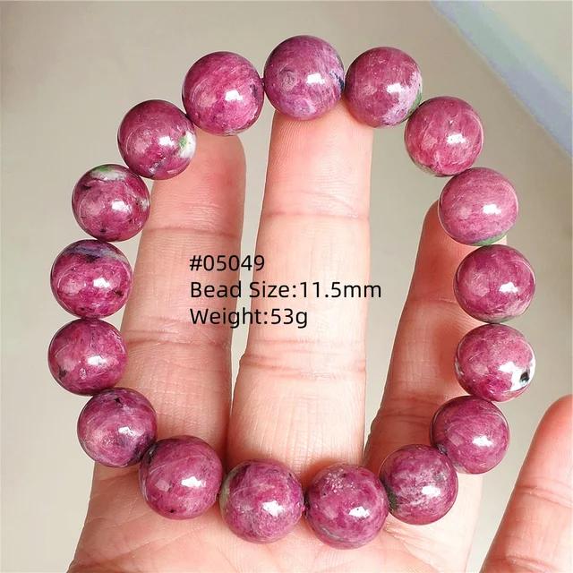 Natural Ruby Round Beads Tungsten Classic Strand Bracelet Jewelry Rare Red Watermelon Ruby Zoisite Unisex Party AAAAAAA