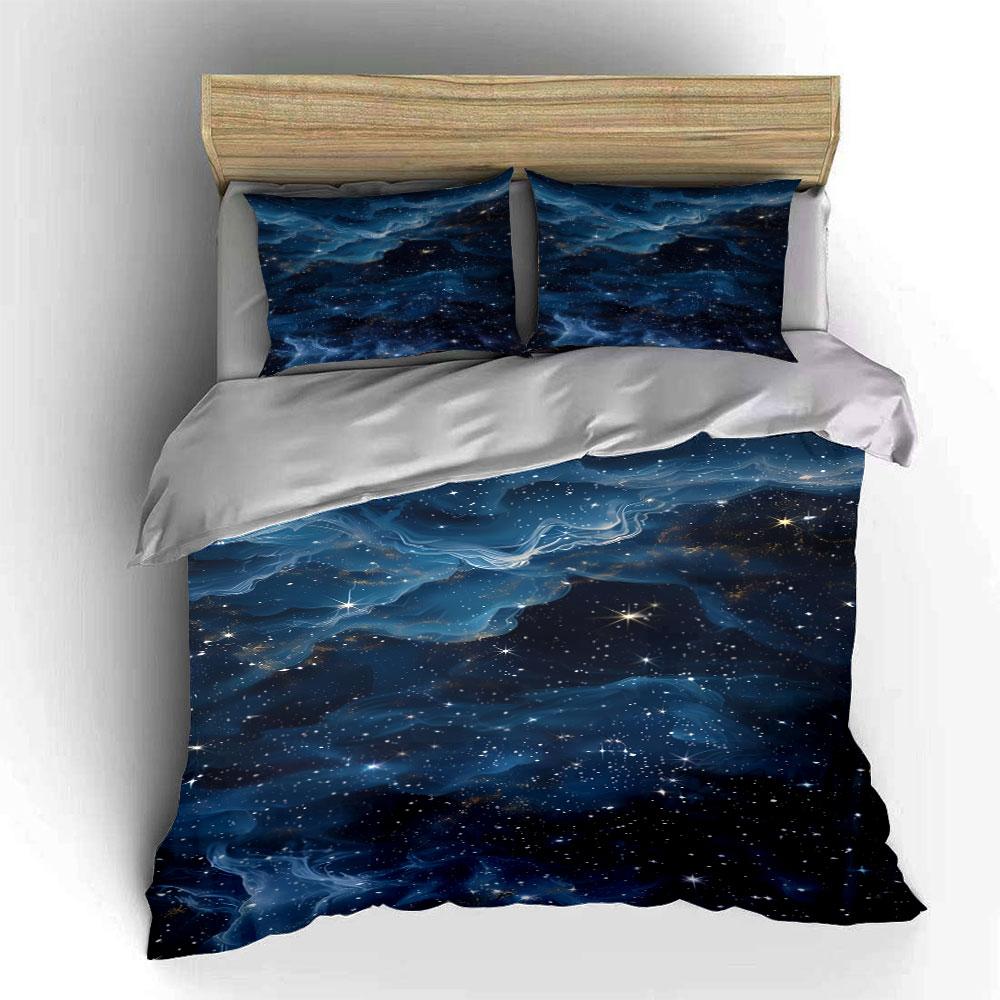 Blue Galaxy with Stars. Bedding Sets Duvet Cover Sets Duvet Covers Pillowcases(1*Duvet Cover 2*Pillowcases Without Duvet Insert)