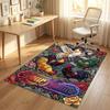 Floral Garden Theme Crystal Velvet Rug Personalized Custom Name Text Soft Floor Mat Home Decor