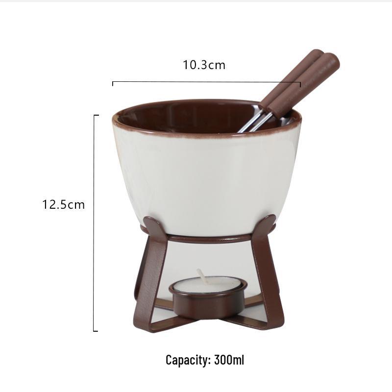 Olla de Cerámica Transfronteriza para Fondue de Chocolate y Queso