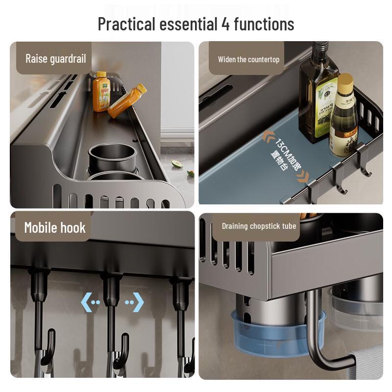 YouShu No-Drill Kitchen Shelf with Knife Holder
