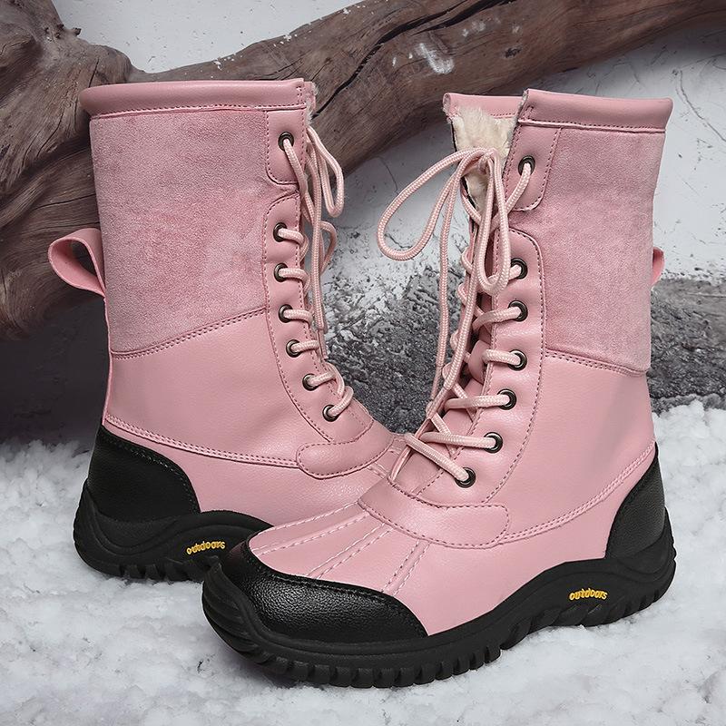 Winter Popular Women's Snow Boots Warm and Velvet Large Size Women's Shoes Medium Boots Thickened Cotton Shoes