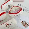 Desktop Storage Korean Style Pencil Case Lovely Embroidered Dog Pencil Pouch  Student